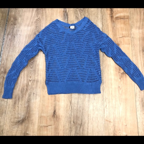 Loose Knit Long Sleeve Sweater Blue Size Large - Picture 2 of 9